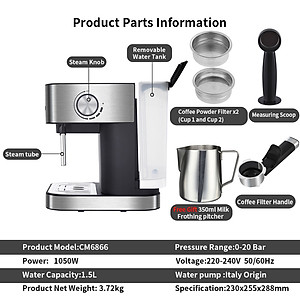 Máy pha cà phê Espresso BioloMix CM6866 - HÀNG NHẬP KHẨU
