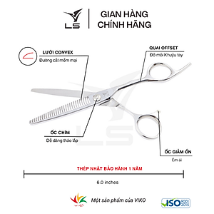 Kéo tỉa tóc LS rơi 15-20% quai offset vênh đỡ ngón cố định JT3230