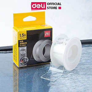 Băng Keo Dán Băng Dính 2 Mặt Nano Trong Suốt Đa Năng Siêu Dính Chống Nước Deli - Nhiều Kích Cỡ