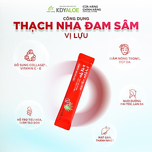 THẠCH COLLAGEN NHA ĐAM SÂM LỰU ĐỎ HỮU CƠ (set 30 gói) HỖ TRỢ ĐẸP DA