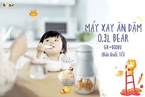 Máy Xay Thực Phẩm Bear QSJ-D02Q1 Xay Cực Êm 0.6L - Hàng Nhập Khẩu