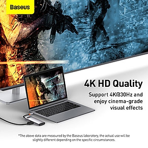 Hub Baseus Metal Gleam Series Multifunctional Type-C HUB Docking Station -Hàng Chính Hãng