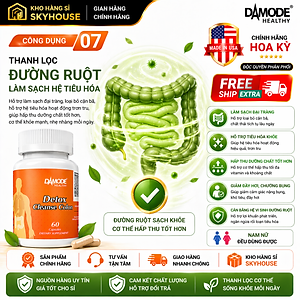 Detox viên uống thải độc cơ thể DETOX DAMODE lọ 60 viên uống detox làm sạch đại tràng chính hãng Hoa Kỳ 
