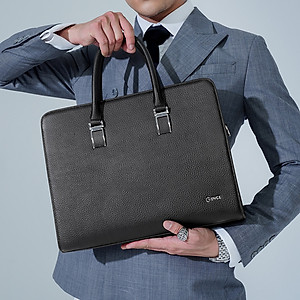 Túi Xách, Cặp Thời Trang Nam Khóa Số Cao Cấp Da Bò Mill CTS12 Đen