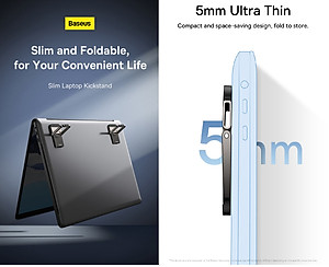 Đế nâng laptop hỗ trợ tản nhiệt dạng xếp dán thân máy Baseus SLIM KICKSTAND - Hàng chính hãng