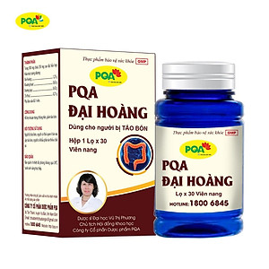 Đại Hoàng PQA Hỗ Trợ Nhuận Tràng, Thông Tiện, Giảm Táo Bón Dùng Cho Người Ít Ăn Rau Hộp 30 Viên