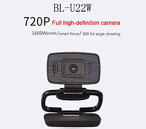 ROGTZ - Webcam học Online cho máy tính AEBell BL-U22W Độ phân giải HD 720P Micro thu âm đa hướng Quay 360 độ Trục xoay linh hoạt Chỉnh sáng thông minh Cáp dài 1,5m USB 2.0  Tương thích nhiều HĐH Dễ cài đặt Dễ sử dụng - Hàng Chính Hãng