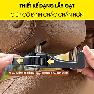 Móc Treo Đồ Sau Ghế Xe Hơi Ô Tô Kiêm Kẹp Điện Thoại Tiện Lợi Sét 2 móc treo đồ cài sau ghế ô tô