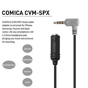 Cáp chuyển micro TRS - TRRS cho điện thoại Comica CVM-SPX - Hàng Chính Hãng