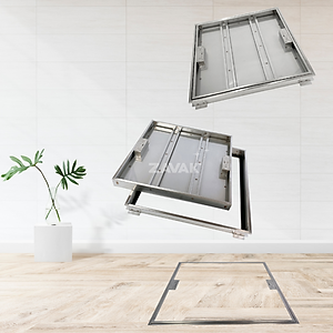Nắp Bể Ngầm Trong Nhà 60x60cm Inox 304 ZAVAK MHIs-60 Nắp bể nước âm sàn, Nắp hố ga Inox 304