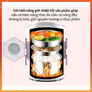 Bộ Hộp Cơm Giữ Nhiệt Văn Phòng Cao Cấp Cắm Điện inox 3 Tầng - Chính Hãng MINIIN