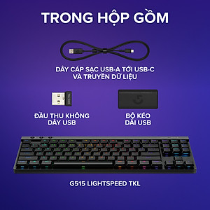 Bàn Phím Gaming Không Dây Logitech G515 LightSpeed TKL - Hàng Chính Hãng