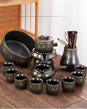 Bộ Ấm Chén Pha Trà Cối Xay Gốm Sứ Gosu Chất Liệu Gốm Sứ