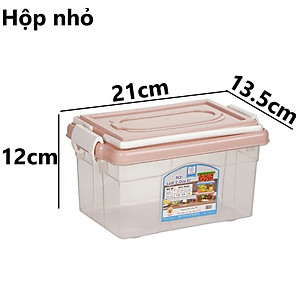 Hộp nhựa đựng đồ, đựng thực phẩm đa năng có nắp gài và quai xách tiện lợi nhựa PP trong suốt thương hiệu VIệt Nhật
