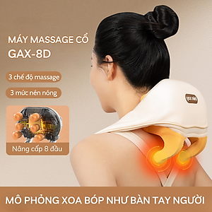 [Set Quà Tết] Máy Massage Cổ Vai Gáy   GAX-8D Healthy Care- Massage Silicon 16 Điểm Chạm Chườm Ấm Diện Rộng