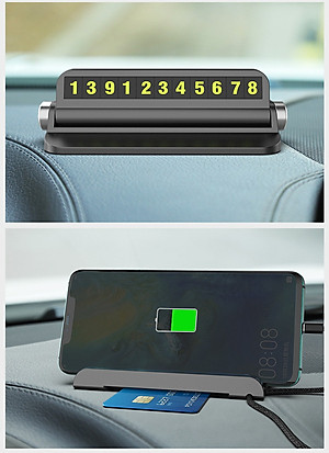 Bảng số điện thoại gắn taplo ô tô kiêm giá để điện thoại