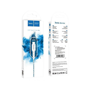 Cáp sạc nhanh 3A Hoco DU01 Type-C dây PVC siêu bền truyền dữ liệu tốc độ cao dài 1M cho Android - Hàng chính hãng