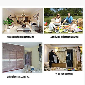 3.2m*12m Màng PE Bọc Nội Thất Chống Bụi Chống Nước Khi Thi Công MÀU TRẮNG TRONG