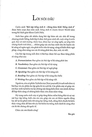 Sách ( Kèm File Đáp Án) - Bài Tập Tiếng Anh 8 - Không Đáp Án (Bám Sát SGK Cánh Diều) - HA