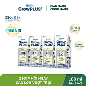 Thùng Sữa Bột Pha sẵn Nutifood GrowPLUS+ Cao Lớn Vượt Trội trên 1 tuổi (24 hộp x 180ml)