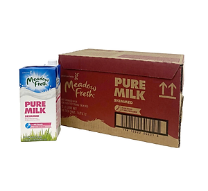 Thùng 12 hộp sữa tươi tiệt trùng tách béo Meadow Fresh 1L hàng New Zealand