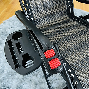 Ghế xếp thư giãn SUMIKA 636A, khung thép vuông sơn tĩnh điện, lưới mây đan nhân tạo, có lăn massage tay