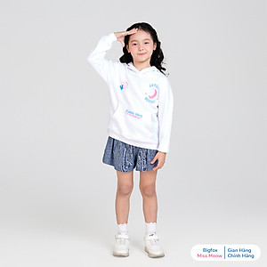 Áo nỉ hoodie cho bé gái Bigfox Miss Meow có mũ mặc nhà mùa thu đông size đại trẻ em 7-15 tuổi 50kg