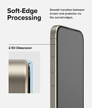 Bộ 2 Miếng Dán cường lực kèm khung dán RINGKE Easy Slide Tempered Glass cho iPhone 15 Pro Max_ Hàng chính hãng