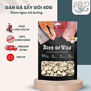 Thức ăn cho mèo Bite Of Wild Cỏ Mèo, Gan Gà, Trứng Gà, Thịt Tươi Sấy Khô Không Chất Bảo Quản