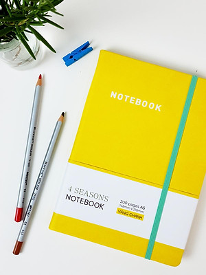 Sổ Bìa Da A5 - Kẻ Ngang 200 Trang 80gsm - 4 Seasons - The Sun 02 - Màu Vàng Chanh