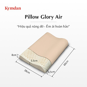 Gối cao su thiên nhiên Kymdan Pillow Glory Air 60 x 38 x 8,5 - 5,5 - 8 cm