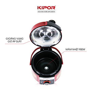 Nồi áp suất điện KIPOR KP-AS351 - 6L - Điều khiển cơ đa chức năng 7 trong 1 - Lòng nồi 5 lớp chống dính TEFLON - Hàng chính hãng
