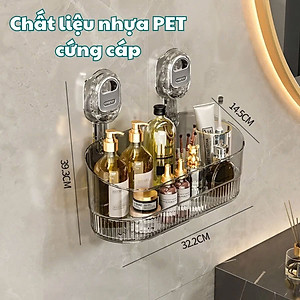 Kệ Để Đồ Nhà Tắm Cốc Hút Dán Tường, Giá Treo Nhà Bếp Chắc Chắn, Lỗ Thoát Nước Thông Minh - HÀNG CHÍNH HÃNG MINIIN