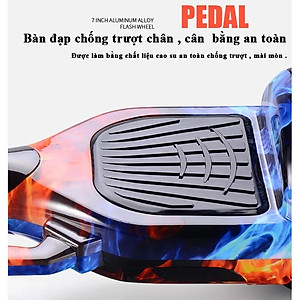 Xe Điện Cân Bằng 2 bánh lớn 6.5 inch Kèm tay chống - Nhạc - Bluetooth tặng miếng bảo vệ + đồng hồ LED + tặng đồ bảo hộ - Hàng Nhập Khẩu