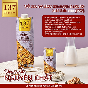 Lốc 3 hộp Sữa hạt Óc chó Nguyên chất 137 DEGREES 180ml