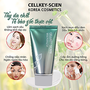 Tẩy Da Chết Mặt Tế Bào Gốc Thực Vật Lành Tính Làm Sạch Sâu Dịu Nhẹ Dưỡng Ẩm Sáng Da Cho Da Dầu Mụn Nhạy Cảm Cellkey-Scien White Peeling Gel (80ml)