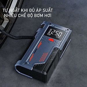 Bộ Kích Bình Ắc Quy 12V 1000A Kiêm Bơm Lốp Xe 150Psi 10000 mAh Dùng Cho Xe 4C Đến 7C