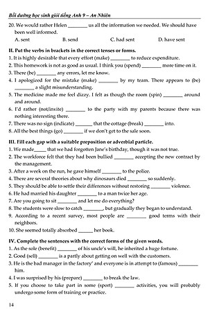 Sách Bồi Dưỡng Học Sinh Giỏi Tiếng Anh Lớp 9