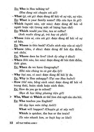 Sổ Tay Tiếng Anh - Lớp 7