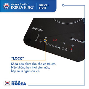 Bếp điện từ Korea King PIND-T39B (bếp đơn, mặt kính cường lực, công suất 2000W ) - Hàng chính hãng