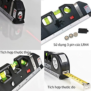 Thước Thủy Laser - Thước Đo Khoảng Cách Bằng Laser, Thước Đo Laser Cầm Tay Giá Rẻ - Thước Ni vô Laser 3 Chức Năng + Tặng kèm thước dây 1.5m