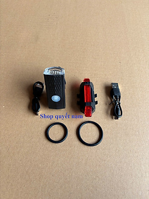 Bộ đèn pha led và đèn hậu cho xe đạp sạc usb tiện lợi, dễ sử dụng