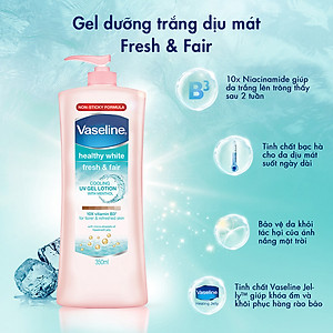 Sữa Dưỡng Thể 350Ml Vaseline Dưỡng Ẩm Sáng Da Fresh & Bright 10X Niacinamide Giúp Da Sáng Khỏe Mịn Căng Tinh Chất Menthol Mát Lạnh Như Tuyết Tan Trên Da
