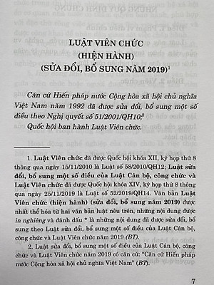 Luật Viên Chức ( hiện hành ) ( sửa đổi, bổ sung năm 2019