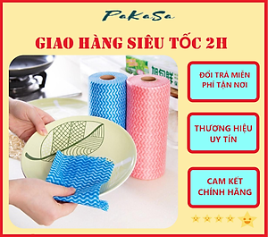 Cuộn Khăn Giấy Lau Đa Năng - Chất Liệu Rayon An Toàn - Lau Chén Đĩa , Lau Nhà Bếp..vv - Hàng Chính Hãng