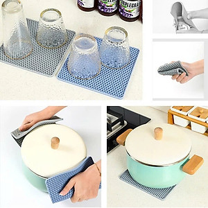 Set 4 Miếng Lót Nồi Silicon Vuông Chống Trầy Xước Bếp Từ/Bếp Điện – Bảo Vệ Mặt Bếp Cảm Ứng, Chịu Nhiệt 300°C, Chống Trượt An Toàn - HÀNG CHÍNH HÃNG MINIIN