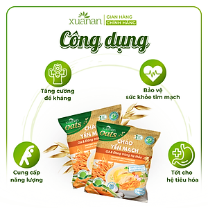 Thùng 30 Gói Cháo Yến Mạch Thịt Gà & Đông Trùng Hạ Thảo Xuân An Gói 40G (Tặng Kèm 5 Gói)