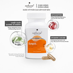 Viên uống chống nắng sinh học toàn thân Sakura Sunpill 30 viên