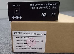 Convector media 2 sợi SC- BTON -10/100M -25km mã BT-950SM-25 . Hàng chính hãng