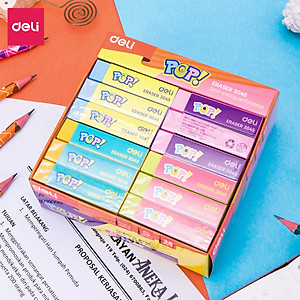 Tẩy 2B Deli, Xanh Dương/Vàng/Xanh Lá - 1 viên - E3045